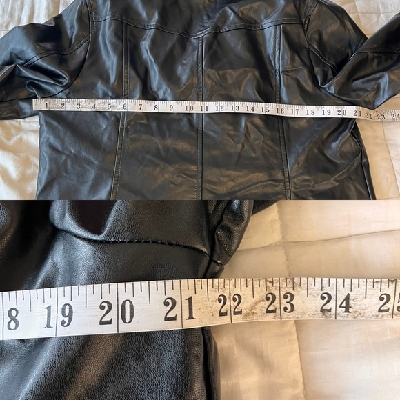 NWT Vince Camuto Asymmetric Zip Faux Leather Moto Jacket L Black - Picture 13 of 15